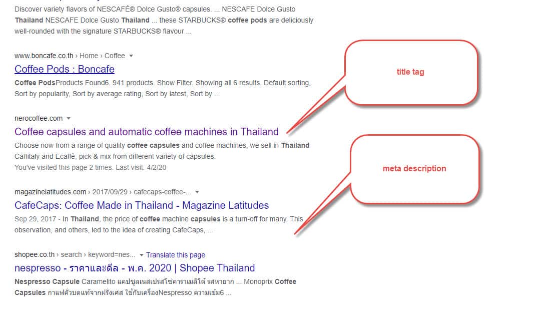 Title Tag and Meta Descriptions in Search Results